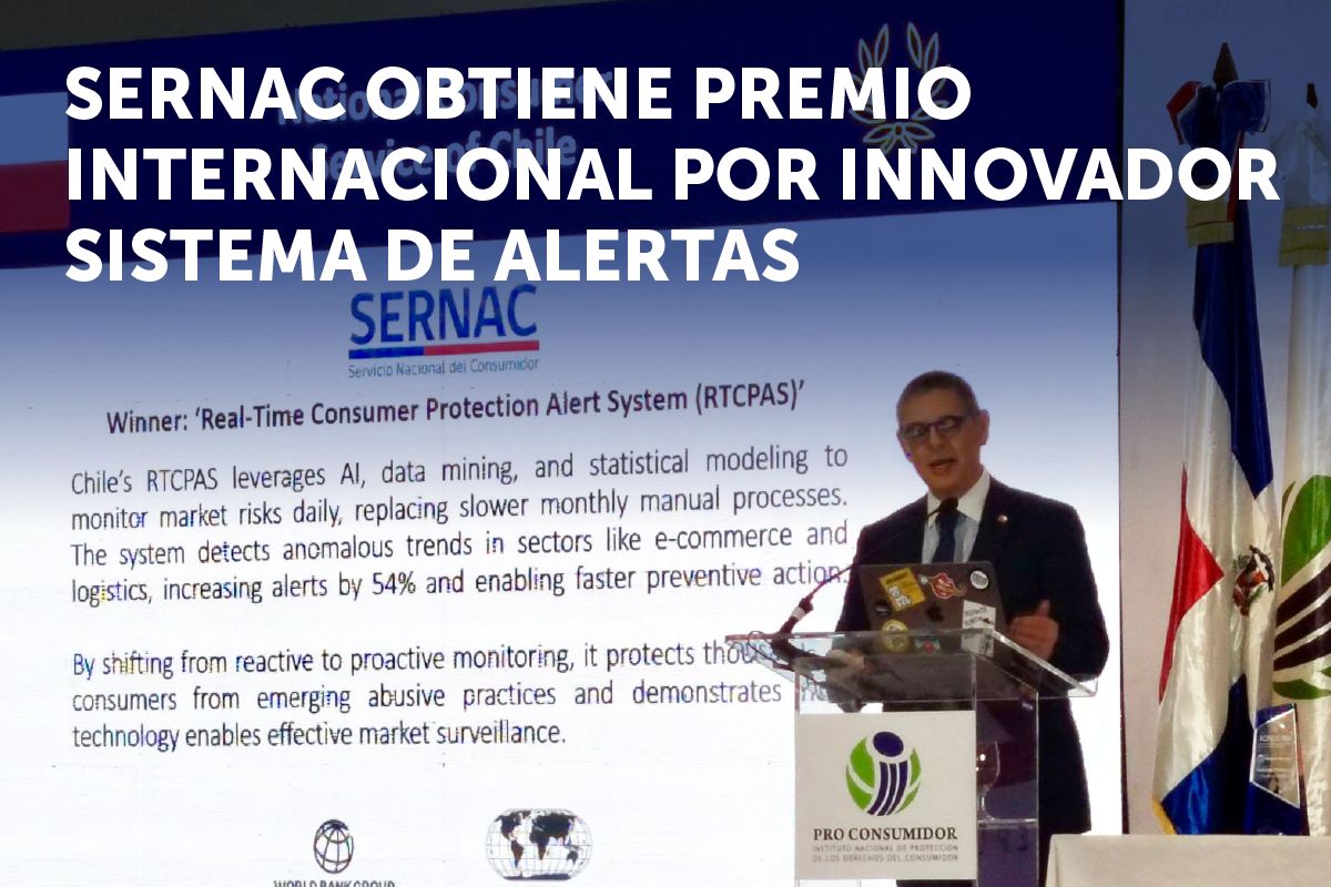 SERNAC gana premio internacional por sistema de alertas en tiempo real